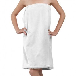 BY LORA Terry Cotton Spa Wrap Towel for Women Ladies Shower Cover Up White XXL Size