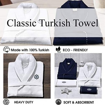 Classic Turkish Towels 100% Cotton Unisex Kimono Waffle Robes for Women and Men