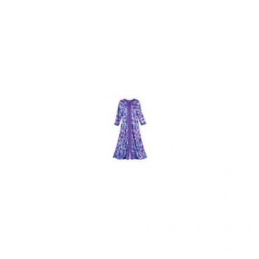 Collections Etc Women's Paisley Zip-front Robe PURPLE LARGE