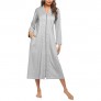 Ekouaer Women Zipper Robe Long Sleeve Loungewear Lightweight Housecoat Full Length Nightgown
