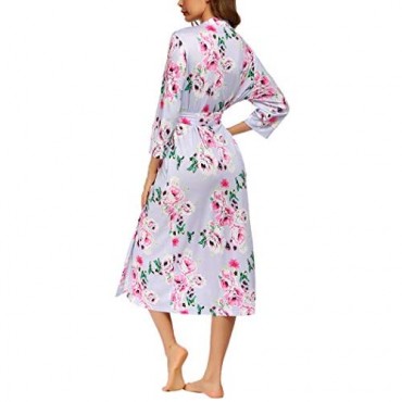 MAXMODA Women Robe Soft Kimono Robes Long Bathrobe Sleepwear Loungewear Long Robe