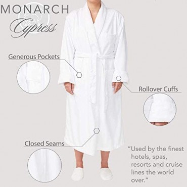 MONARCH Plush Lined Microfiber Spa Robe - Unisex Luxury Hotel Bathrobes Cypress
