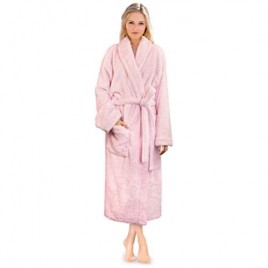 PAVILIA Premium Womens Plush Soft Robe Fluffy Warm Fleece Sherpa Shaggy Bathrobe