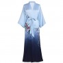 PRODESIGN long Kimono Robe Satin Sleepwear Gradient Watercolor Silky Kimono Nightgown Bathrobe Kimono Blouse Cardigan