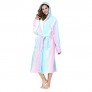 RONGTAI Fleece Womens Robe Lightweight Soft Plush Warm Bathrobes with Hood