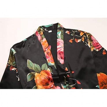 Silky Satin Robe for Women Long - Bridal Bridesmaid Kimonos Robes Lightweight Sleepwear Dressing Gown
