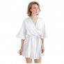 SIORO Bridesmaid Robe Ruffle Hem Belted  Women's Silk Short Bathrobe Satin Kimono for Bridesmaids  Small~X-Large