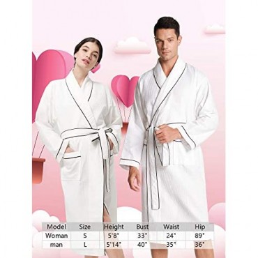 SIORO Waffle Robes for Women Long Cotton robes for Spa Knit Lightweight Shawl Bathrobe Ladies Nightwear S-XL