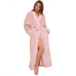 SUNBABY Thicker Long Flannel Sleepwear for Women and Man Imitation Fur Collar Bathrobes Warm Couple Pajamas