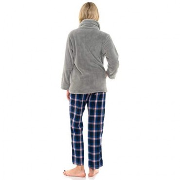 TowelSelections Women's Bed Jacket Zip Front Cardigan Fleece Robe Lounge Coverup