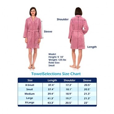 TowelSelections Women's Robe Plush Fleece Short Spa Bathrobe