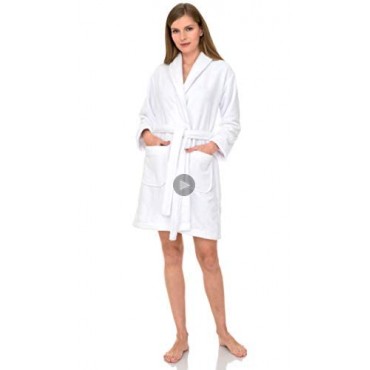 TowelSelections Women's Robe Plush Fleece Short Spa Bathrobe