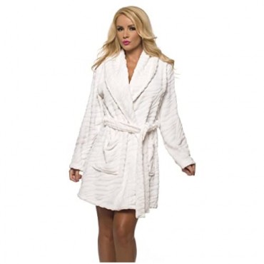 Velvet Kitten Luxurious Women's Long Sleeve Ultra-Soft Plush Polyester Robe 3360