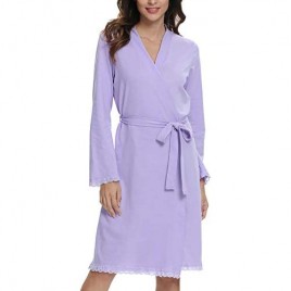 Whoyun Robes for Women Robe Sleepwear Loungewear Cozy Soft Lightweight Knee Length Lace Cotton