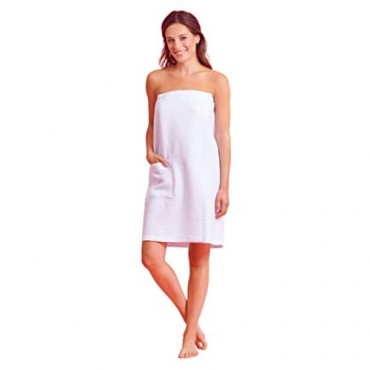 Women Spa/Bath Wrap with Pocket - Soft Light Adjustable Closure - Quick Dry