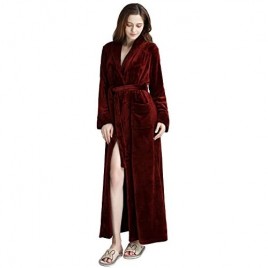 Womens Long Fleece Robes Luxurious Plush Bathrobe Full Length Pajamas Sleepwear