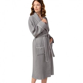 Women’s Luxury Waffle Shawl Collar Robe with Piping – Lightweight  Long  Ultra Soft Spa Sleepwear Bathrobe