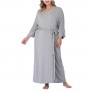Women's Plus Size Robes Lightweight Bathrobe Long Kimono Robe Soft Sleepwear Spa Knit Wrap Loungewear