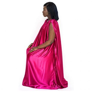 Yoni Steam Gown (Hot Pink) Bath Robe full body covering soft and sleek fabric eco-friendly for spa sauna hair salon and more
