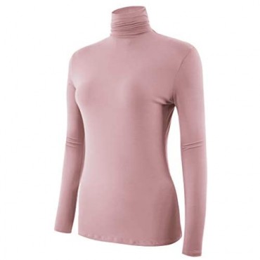 AUHEGN Women's Long Sleeve Lightweight Turtleneck Top Pullover Sweater