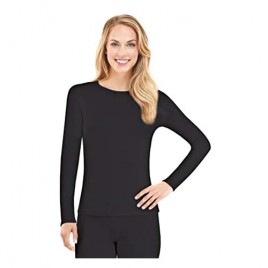 Cuddl Duds Women Climatesmart Long Sleeve Crew Neck Thermal Top Comfortwear Pajamas Athletic Fit Moisture Wicking