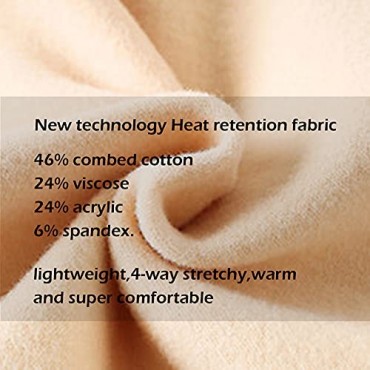 Womens Fleece Long Sleeve Shirts with Built-in-Bra Stretch Long John Tops Thermal Seamless Underwear Tee