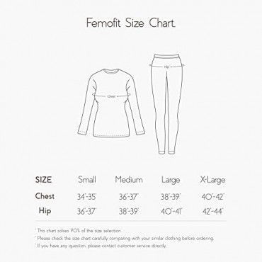 Femofit Women's Thermal Underwear Long Johns Set Ultra Soft Fleece Lined Top & Bottom Winter Warm Base Layer Set S~XL