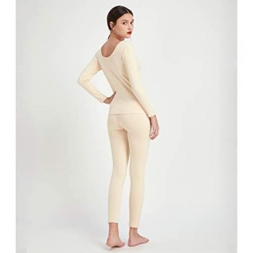 Mcilia Women's Ultra Soft Fleece Lined Thermal Underwear Set Long Sleeve Top & Pants