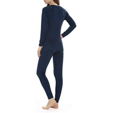 Thermal Underwear for Women Fleece Lined Long Underwear Winter Base Layer Set Midweight Long John