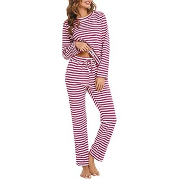 Women's Pajama Set Knit Ultra Soft Thermal Underwear Long Johns Set with T-Shirt and Pants