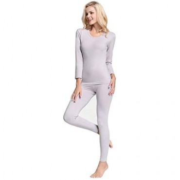 Women's Thermal Underwear Set Base Layer Long Johns Skiing Winter Warm Top and Bottom
