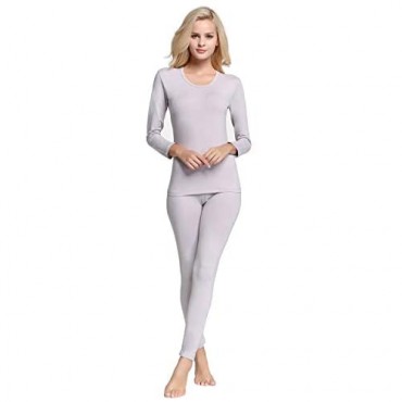 Women's Thermal Underwear Set Base Layer Long Johns Skiing Winter Warm Top and Bottom