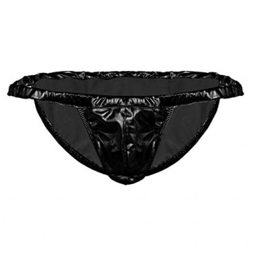 CHICTRY Men's PVC Leather Wetlook Briefs Underwear Lingerie Bikini Swimwear