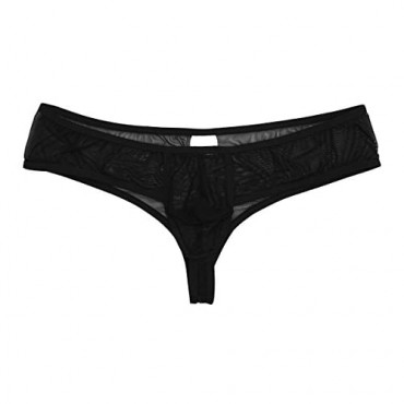 CHICTRY Men's Soft Sheer Mesh Bulge Pouch Cheeky Bikini Briefs Underwear