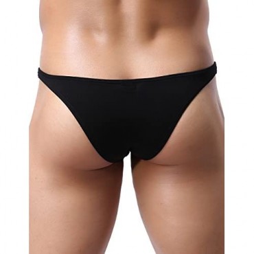 iKingsky Men's Soft Low Rise Bikini Underwear Sexy Mid Coverage Back Briefs (Medium 6 Pack)