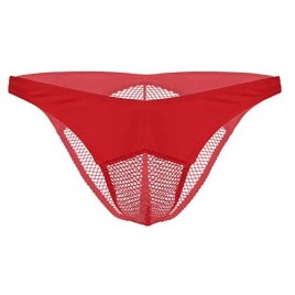 inlzdz Men's See Through Fishnet Low Rise Bugle Pouch Briefs Sissy Lingerie Bikini Underwear