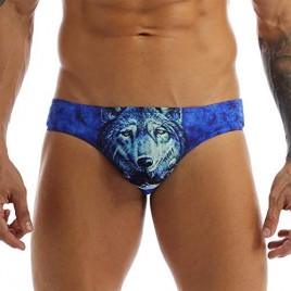 QinCiao Mens Fashion Sexy 3D Leopard Print U Convex Pouch Bikini Briefs Underwear