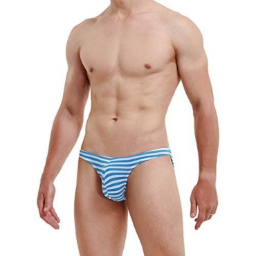 YOOBNG Men's Cotton Stripes Bikini Underwear Stretch Low Rise Ultra Soft Briefs