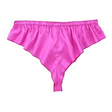 zdhoor Men Satin Shiny Sissy Panties High Cut Bikini Thong G-String Underwear Underpants Lingerie