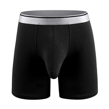 Mongous Men's Underwear Soft Solid Color Elephant Nose Mesh Boxer Briefs Stretch Large Size U Convex