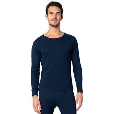 Andrew Scott Men's 3 Pack Premium Cotton Top Base Layer Long Sleeve Crew Neck Shirt