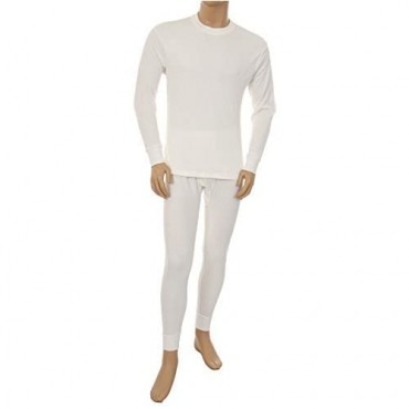 BASICO Men's 2pc Long John Thermal Underwear Set 100% Cotton