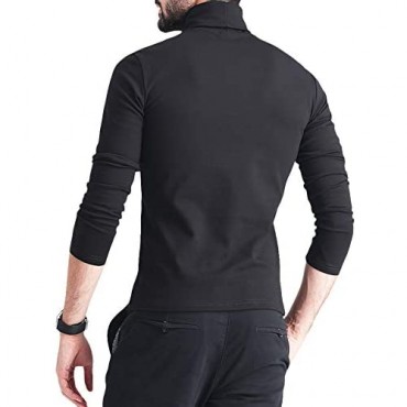 Gafeng Mens Thermal Underwear Slim Fit Turtleneck Base Layer Cold Weather Lightweight Winter Warm T Shirt