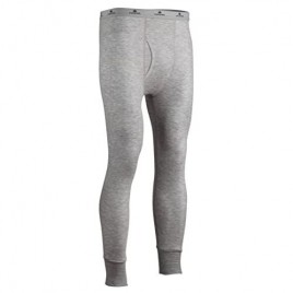 Indera Men's Tall Two-Layer Performance Thermal Underwear Pant with Silvadur  Heather Grey  3X