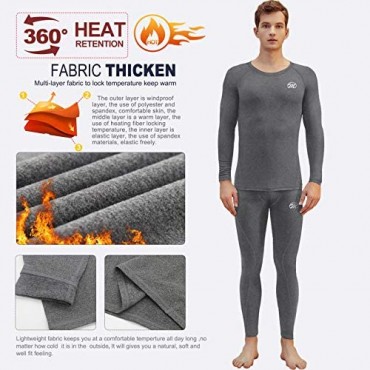 MEETWEE Thermal Underwear for Men Winter Base Layer Set Tops & Long Johns Compression Wintergear for Heat Retention