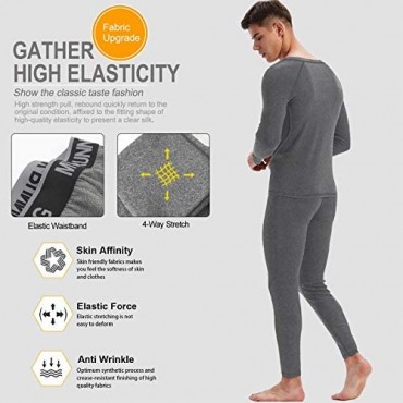 MEETWEE Thermal Underwear for Men Winter Base Layer Set Tops & Long Johns Compression Wintergear for Heat Retention