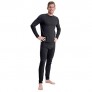 Mens 100% Pure Soft Merino Thermal Base Layer Wool Set Top Pants Black Charcoal