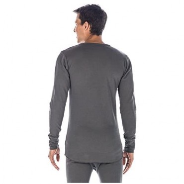 Men's Extreme Cold Waffle Knit Thermal Crew Top - Charcoal -Medium