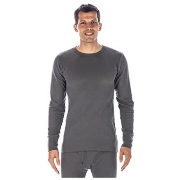 Men's Extreme Cold Waffle Knit Thermal Crew Top - Charcoal -Medium