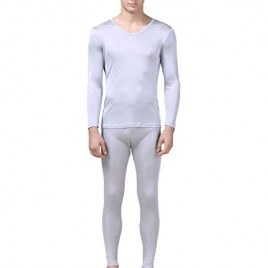 Men's Silk Thermal Underwear Sets | Silk Long Underwear | V-Neck Silk Long John for Men